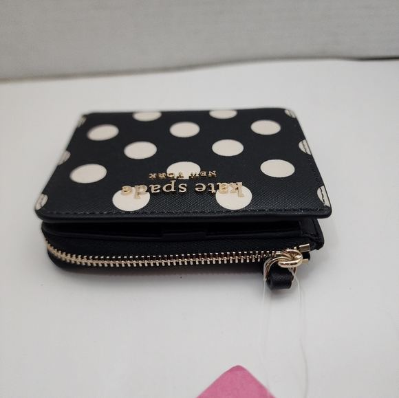 Kate spade small mini zip around  snap wallet black Womens - Picture 5 of 6